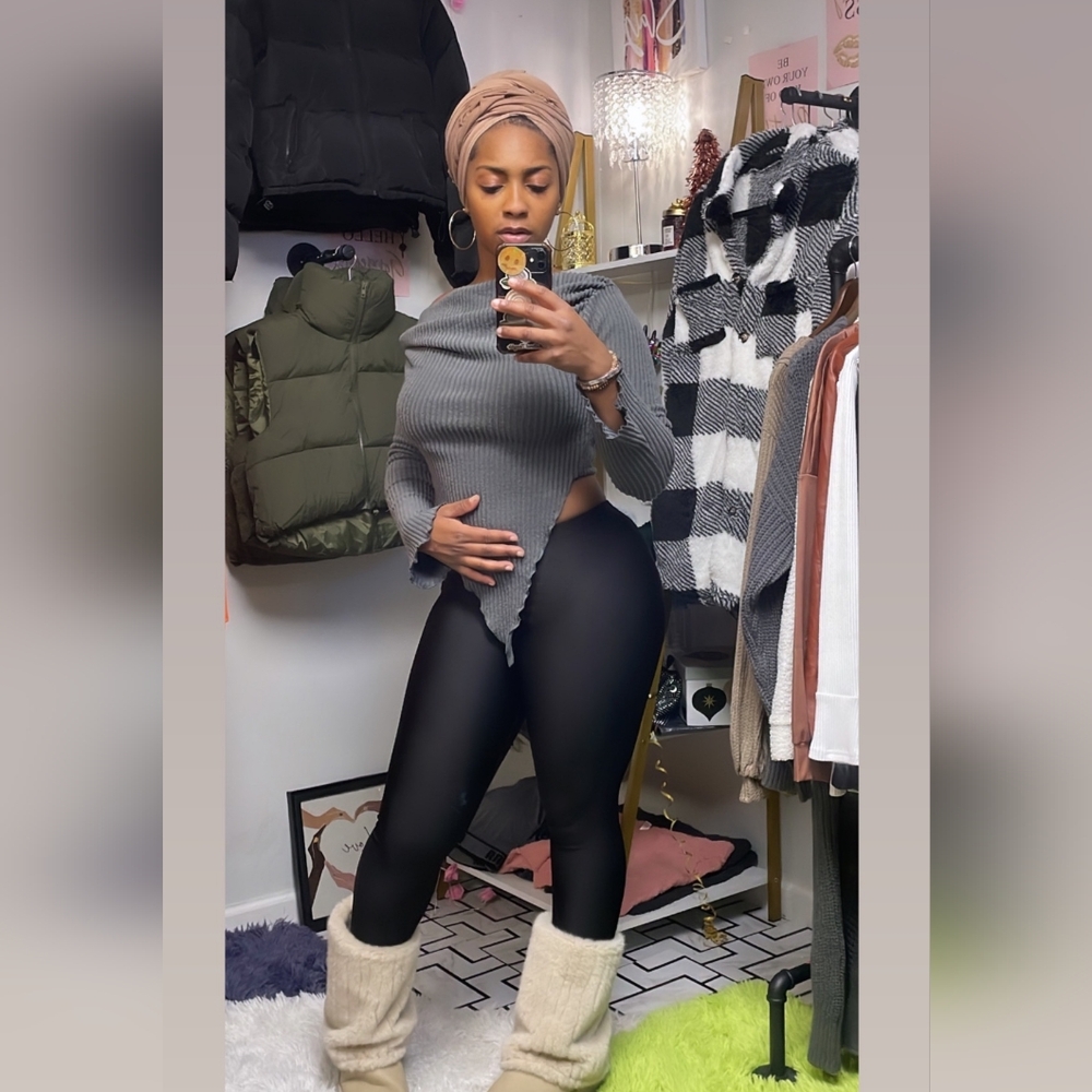Grey off the shoulder top